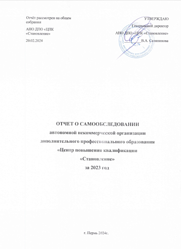 Отчет о результатах самообследования 2023 